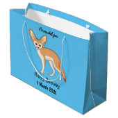 Fennec fox Cartoon Illustration Große Geschenktüte (Rückseite Schrägansicht)
