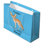 Fennec fox Cartoon Illustration Große Geschenktüte (Vorderseite Schrägansicht)