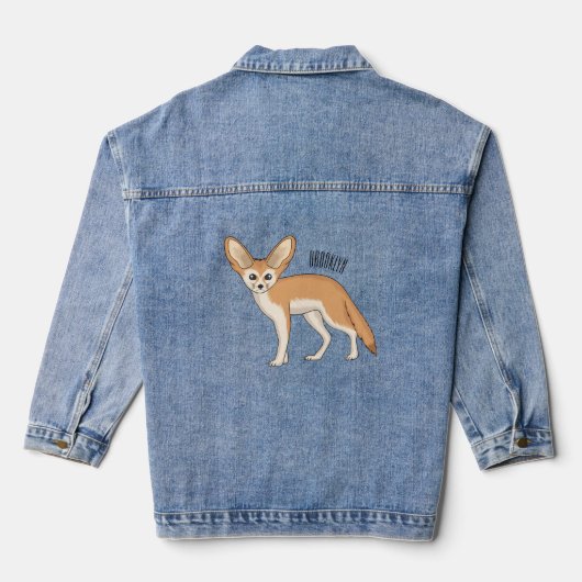 Fennec fox Cartoon Illustration Jeansjacke (Rückseite)