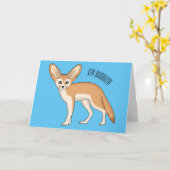 Fennec fox Cartoon Illustration Karte (Gelbe Blume)
