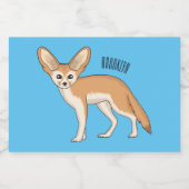 Fennec fox Cartoon Illustration Lebensmitteletikett (Einzelnes Label)