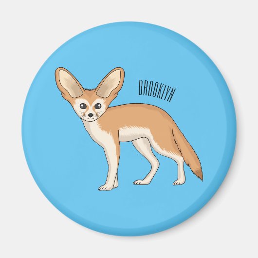 Fennec fox Cartoon Illustration Magnet (Vorne)
