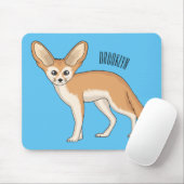Fennec fox Cartoon Illustration Mousepad (Mit Mouse)