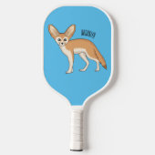 Fennec fox Cartoon Illustration Pickleball Schläger (Rückseite)