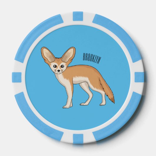Fennec fox Cartoon Illustration Pokerchips (Vorderseite)