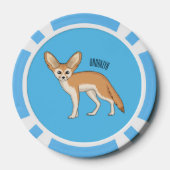 Fennec fox Cartoon Illustration Pokerchips (Rückseite)