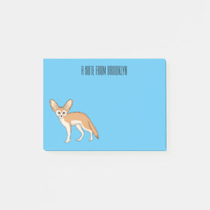 Fennec fox Cartoon Illustration Post-it Klebezettel