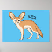 Fennec fox Cartoon Illustration Poster (Vorne)