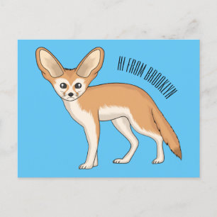 Fennec fox Cartoon Illustration Postkarte