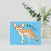 Fennec fox Cartoon Illustration Postkarte (Stehend Vorderseite)