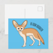 Fennec fox Cartoon Illustration Postkarte (Vorne/Hinten)