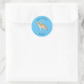 Fennec fox Cartoon Illustration Runder Aufkleber (Tasche)