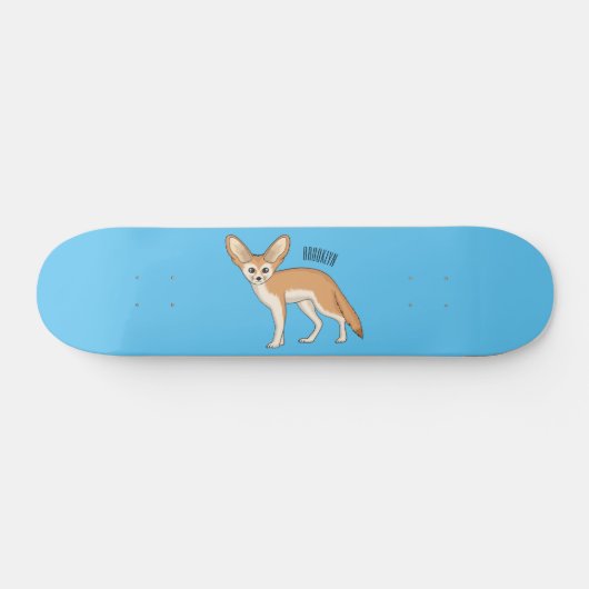 Fennec fox Cartoon Illustration Skateboard (Horizontal)