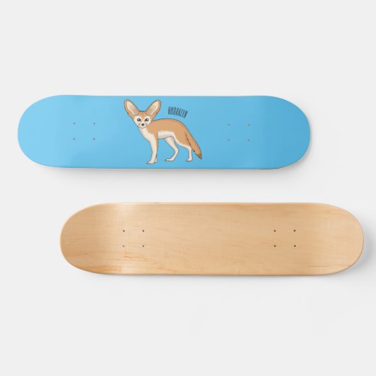 Fennec fox Cartoon Illustration Skateboard (Horizontal)