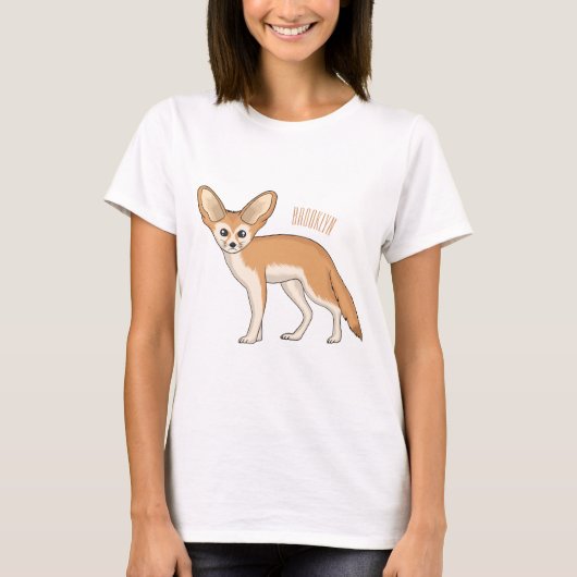 Fennec fox Cartoon Illustration T-Shirt (Vorderseite)