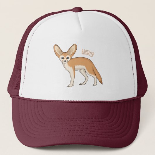 Fennec fox Cartoon Illustration Truckerkappe (Vorderseite)
