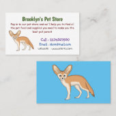 Fennec fox Cartoon Illustration Visitenkarte (Vorne/Hinten)