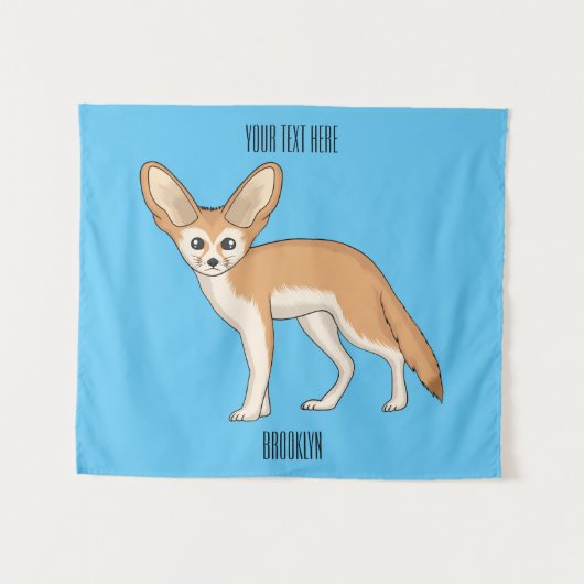 Fennec fox Cartoon Illustration Wandteppich (Vorderseite (Horizontal))