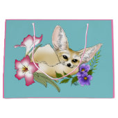 Fennec Fox Floers Niedlich Große Geschenktüte (Vorderseite)