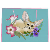 Fennec Fox Floers Niedlich Große Geschenktüte (Rückseite)