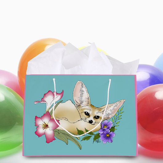 Fennec Fox Floers Niedlich Große Geschenktüte