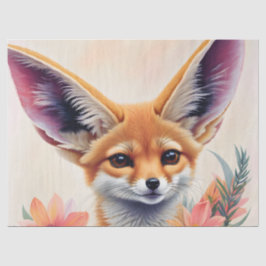 Fennec Fox Floral Art Seidenpapier