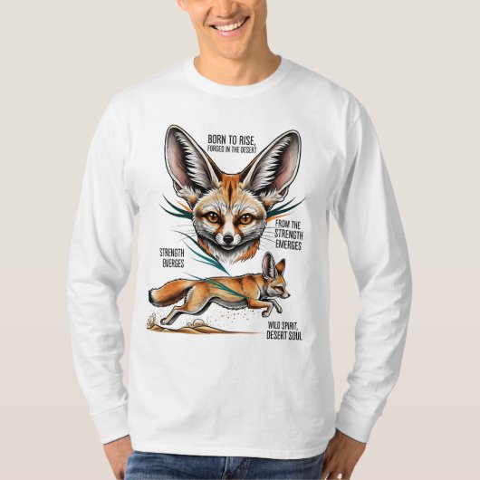 Fennec Fox - Geboren, Wüstengeist zu steigern T-Shirt (Vorderseite)
