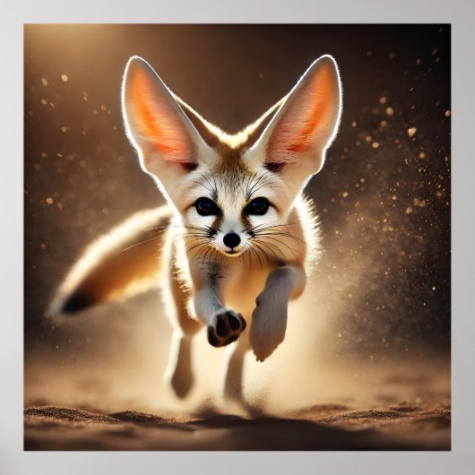 Fennec Fox geht voran Epische Aktion für wild lebe Poster (Vorne)