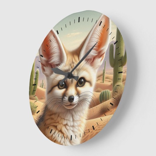 Fennec Fox Große Wanduhr (Winkel)