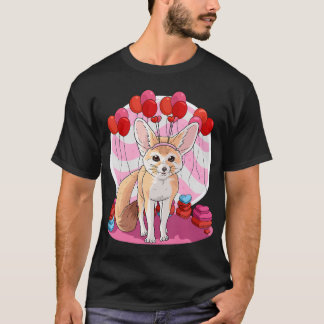 Fennec Fox Herz Valentine Tag Dekoration Geschenk T-Shirt