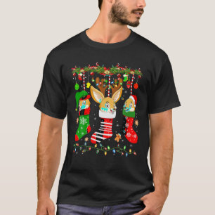 Fennec Fox in den Weihnachtssocken Lichter Fennec  T-Shirt