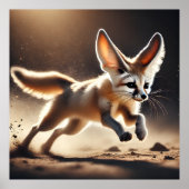 Fennec Fox in Motion Dynamic Desert Wildlife Poste Poster (Vorne)