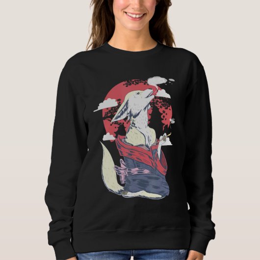Fennec Fox Japanisch Art Harajuku Retro Ästhetik C Sweatshirt (Vorderseite)