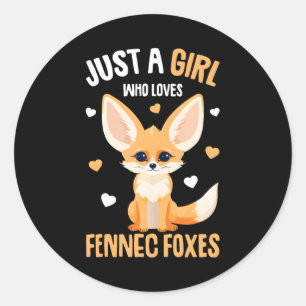 Fennec Fox Just a Girl, die Fennec Foxes Liebe Runder Aufkleber