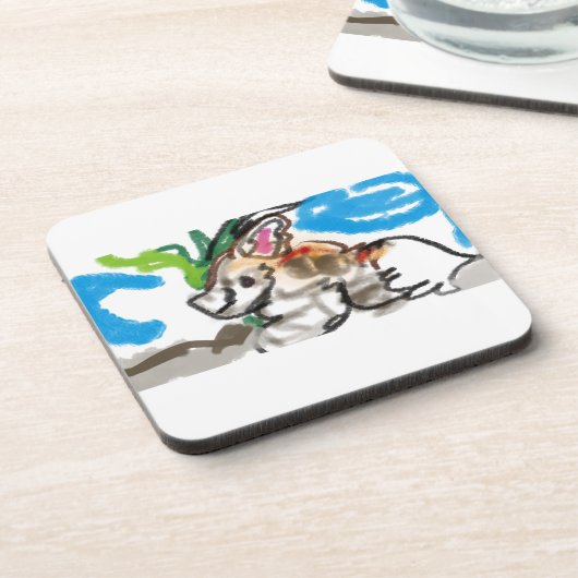 Fennec fox niedlich getränkeuntersetzer (Linke Seite)