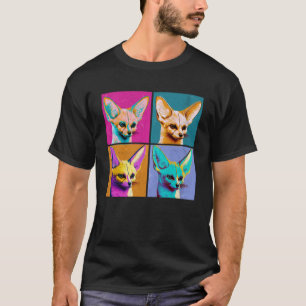 Fennec Fox Pop Illustration farbige Tierfrauen T-Shirt