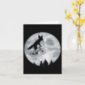 Fennec Fox Riding Moon Bike Halloween Lunar Cyclin Karte (Gelbe Blume)