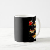 Fennec Fox Santa Sleigh Flying Funny Magical Chris Kaffeetasse (VorderseiteRechts)
