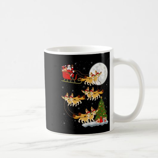 Fennec Fox Santa Sleigh Flying Funny Magical Chris Kaffeetasse (Rechts)