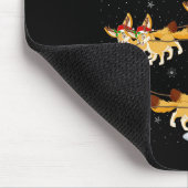 Fennec Fox Santa Sleigh Flying Funny Magical Chris Mousepad (Ecke)
