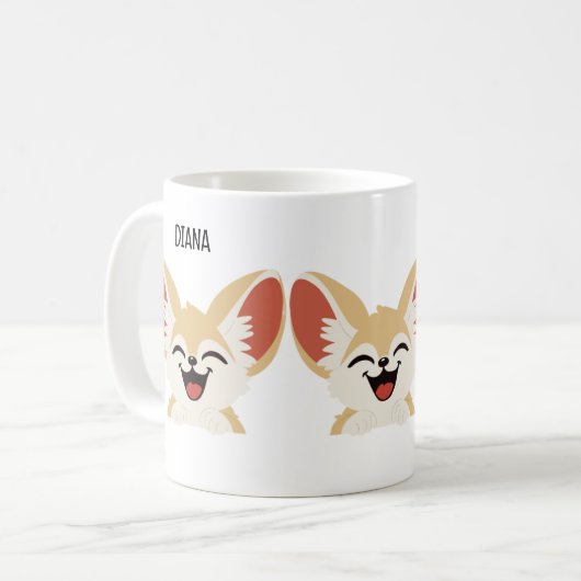 Fennec Fox Tasse, Funny Fennec Fox Geschenk Kaffeetasse (Vorderseite Links)
