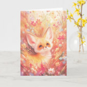 Fennec Fox umgeben von Sonnenblumenblüten Karte (Gelbe Blume)