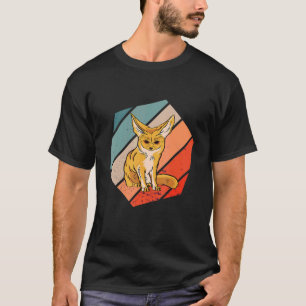 Fennec Fox Vintag Retro Hexagon Wüste Fennec Fox T-Shirt