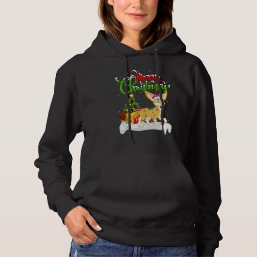 Fennec Fox   Xmas Decorations Santa Fennec Fox Chr Hoodie (Vorderseite)