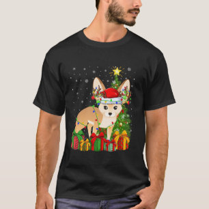 Fennec Fox Xmas Tree Lighting Weihnachtsmannmütze T-Shirt