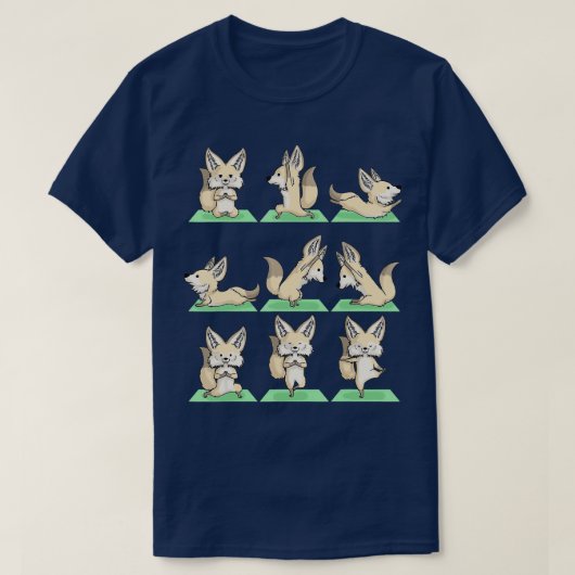 Fennec Fox Yoga Pose Zen Niedlich Workout Übungen T-Shirt (Design vorne)