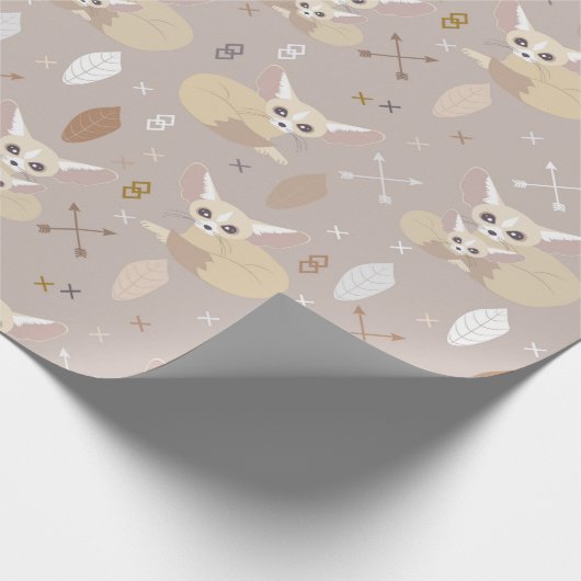 Fennec Foxes Pfeile und Federn Geschenkpapier (Ecke)