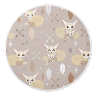 Fennec Foxes Pfeile und Federn Keramikknauf