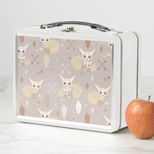Fennec Foxes Pfeile und Federn Metall Brotdose (Beispiel)
