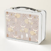 Fennec Foxes Pfeile und Federn Metall Brotdose (Rückseite)